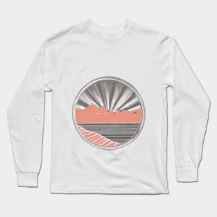 Abstract Mountain Sunset Circle Artwork No. 830 Long Sleeve T-Shirt